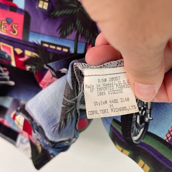 Harley Davidson x Tori Richard Vintage Womens Aloha Shirt Hawaiian Button Front - Picture 14 of 16